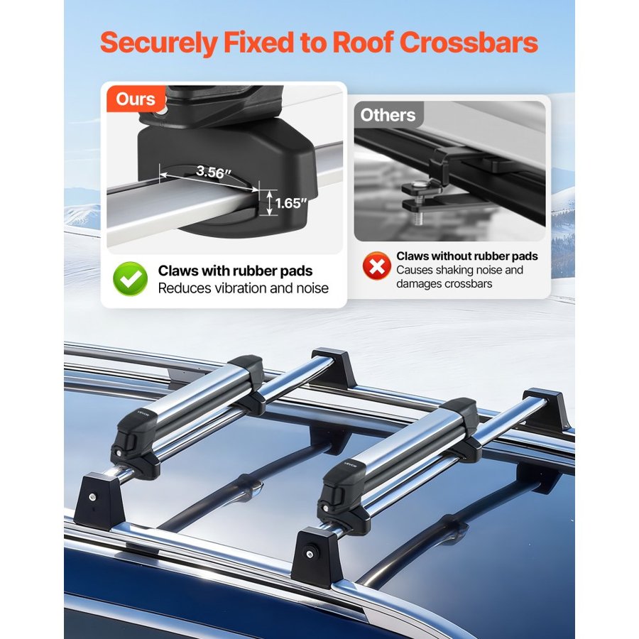 VEVOR Car Roof Racks For Snowboards – 2 PCS Aluminum Holder