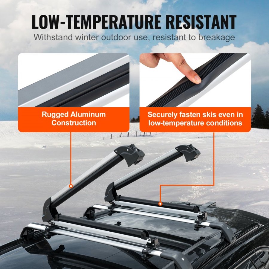 VEVOR Snowboard Roof Carrier - 31.7-Inch, 6 Skis, 4 Boards