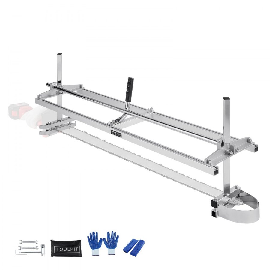 VEVOR Chainsaw Mill, Portable Sawmill 36 cm-122 cm Guide Bar, Galvanized Steel Chainsaw Planking Mill with 0.5 cm-30 cm Cutting Thickness, Wood Lumber Cross Cutting Saw Mill for Builders and Woodworkers