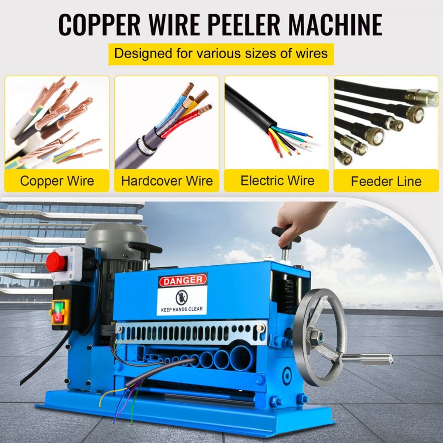 VEVOR Stripping Machine for Electric Wire – 1.5- 38 mm, 370W