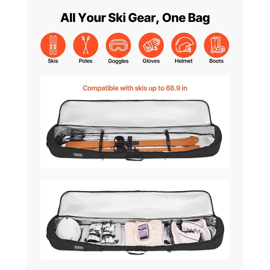 VEVOR Padded Snowboard Bag – 65 in / 165 cm Travel Case