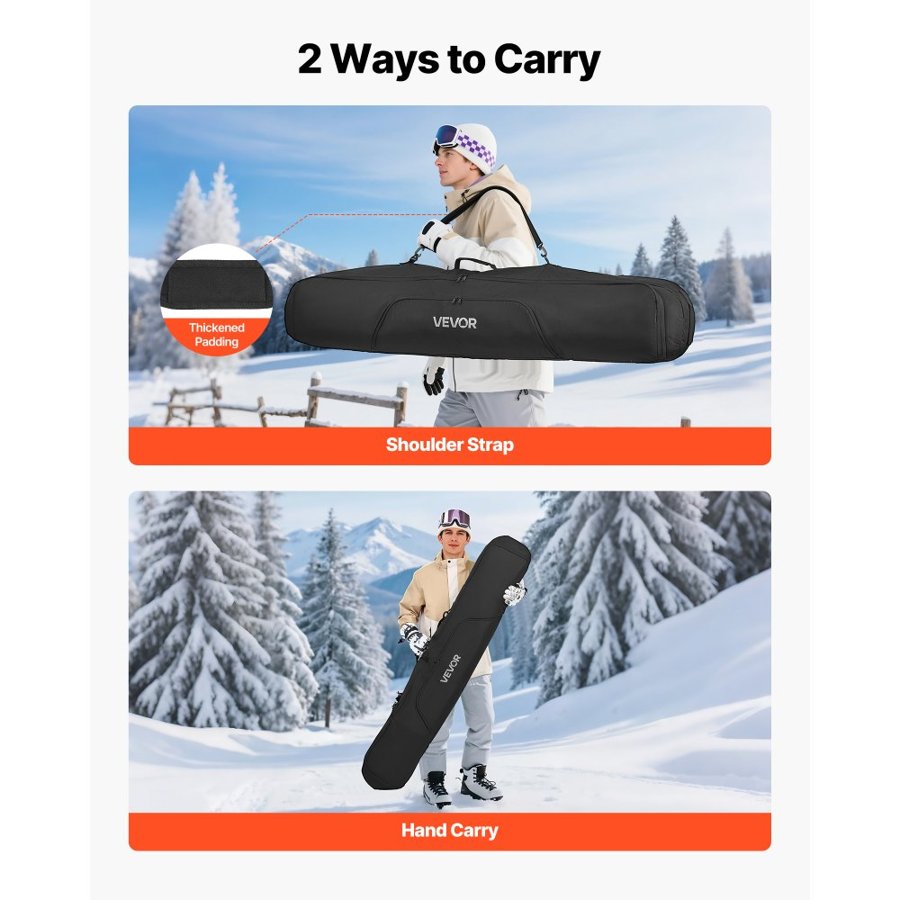 VEVOR Padded Snowboard Bag – 65 in / 165 cm Travel Case