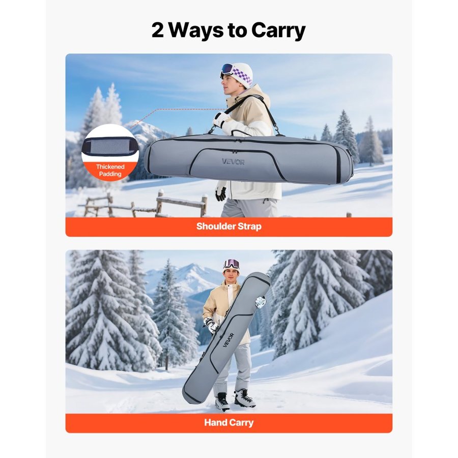 VEVOR Snowboard Bag For Flying – 65 Inch, 600D Fabric