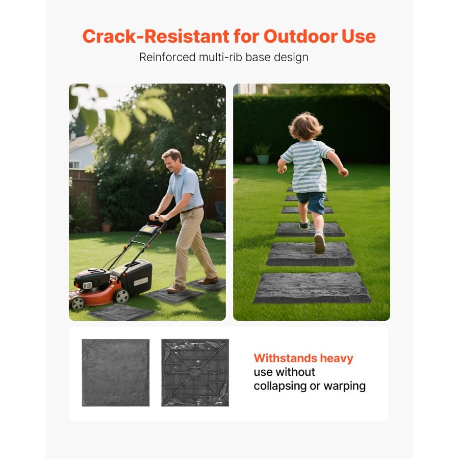 VEVOR Plastic Garden Pavers – 4pcs, 15.55x15.55in, 6.17lbs
