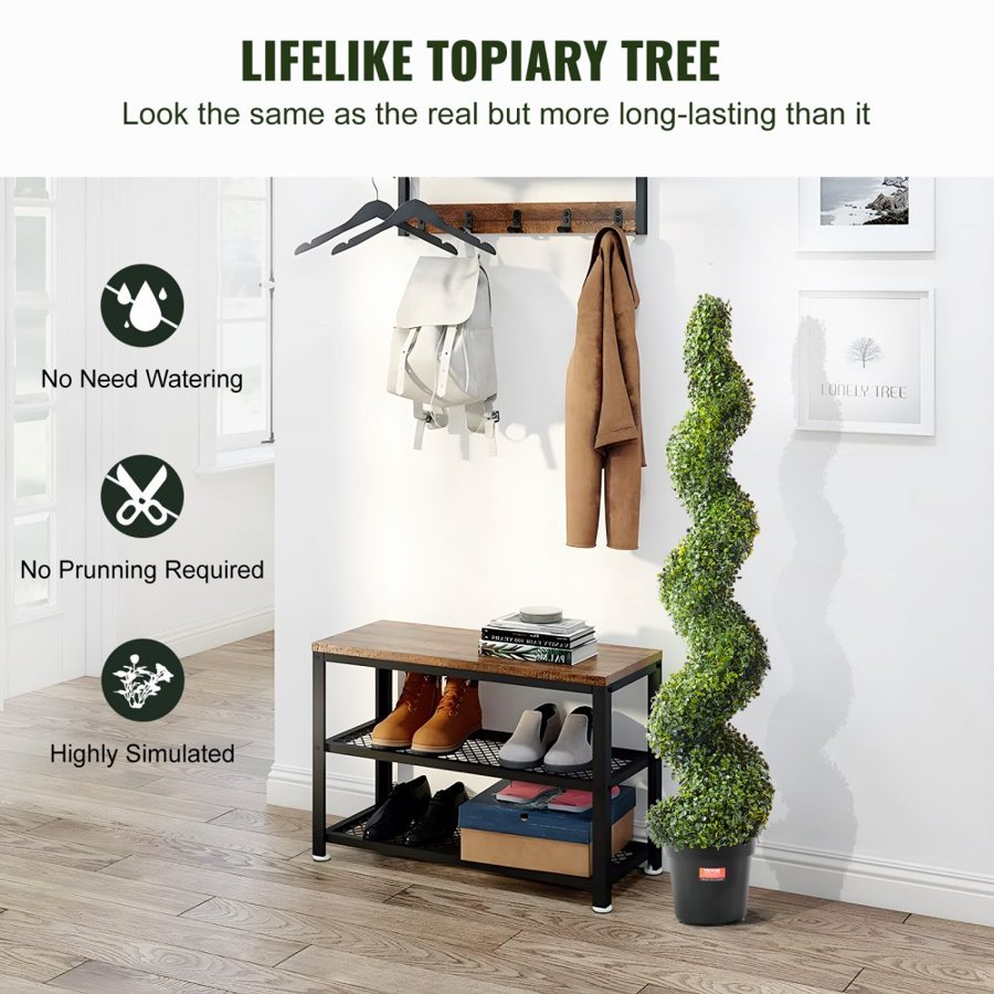 VEVOR Artificial Boxwood Spiral Topiary Tree – 60-Inch