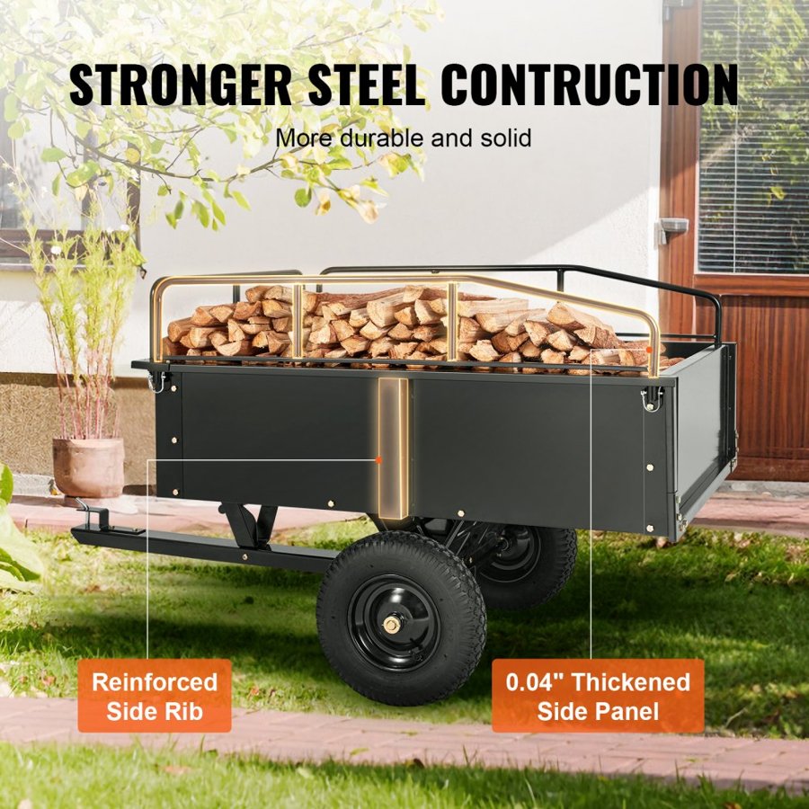 VEVOR ATV Cart — Steel Dump Trailer & 750 Pound Load