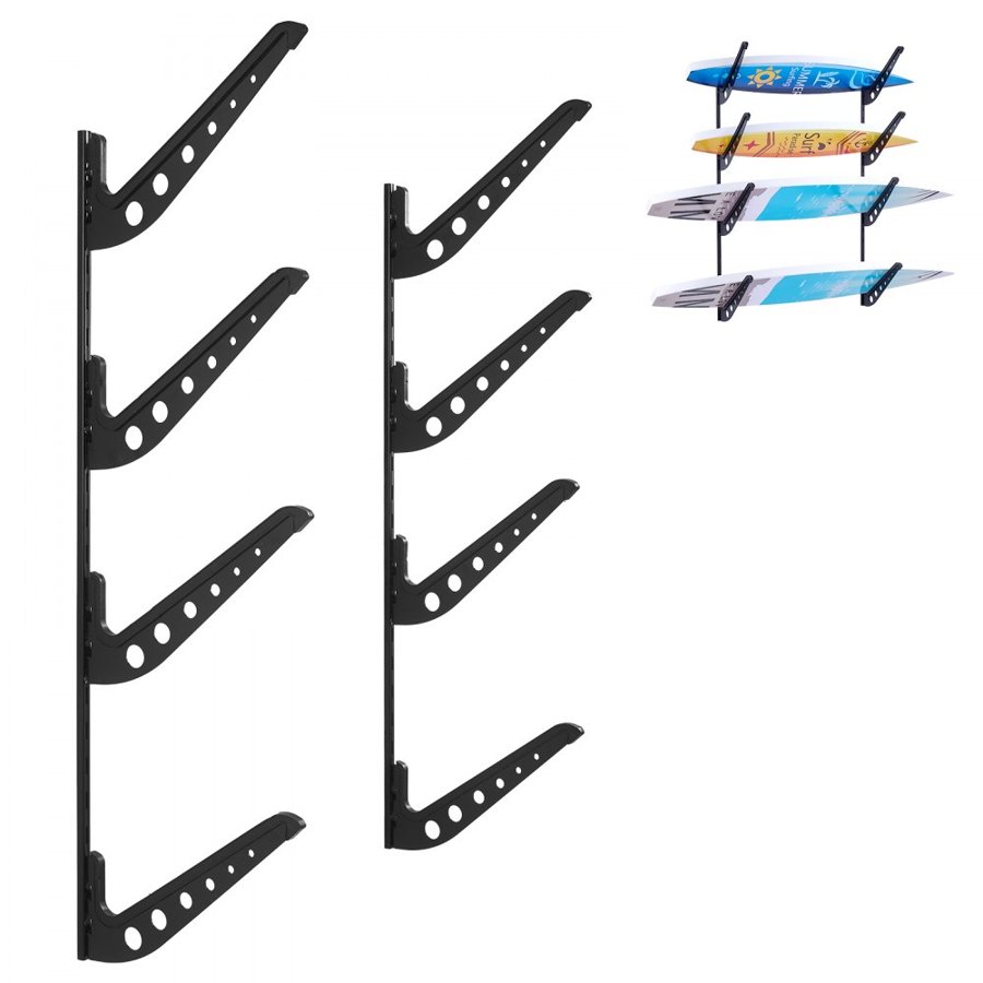 VEVOR Surfboard Wall Mount Rack – 4 Tiers, 25 & 100 LBS