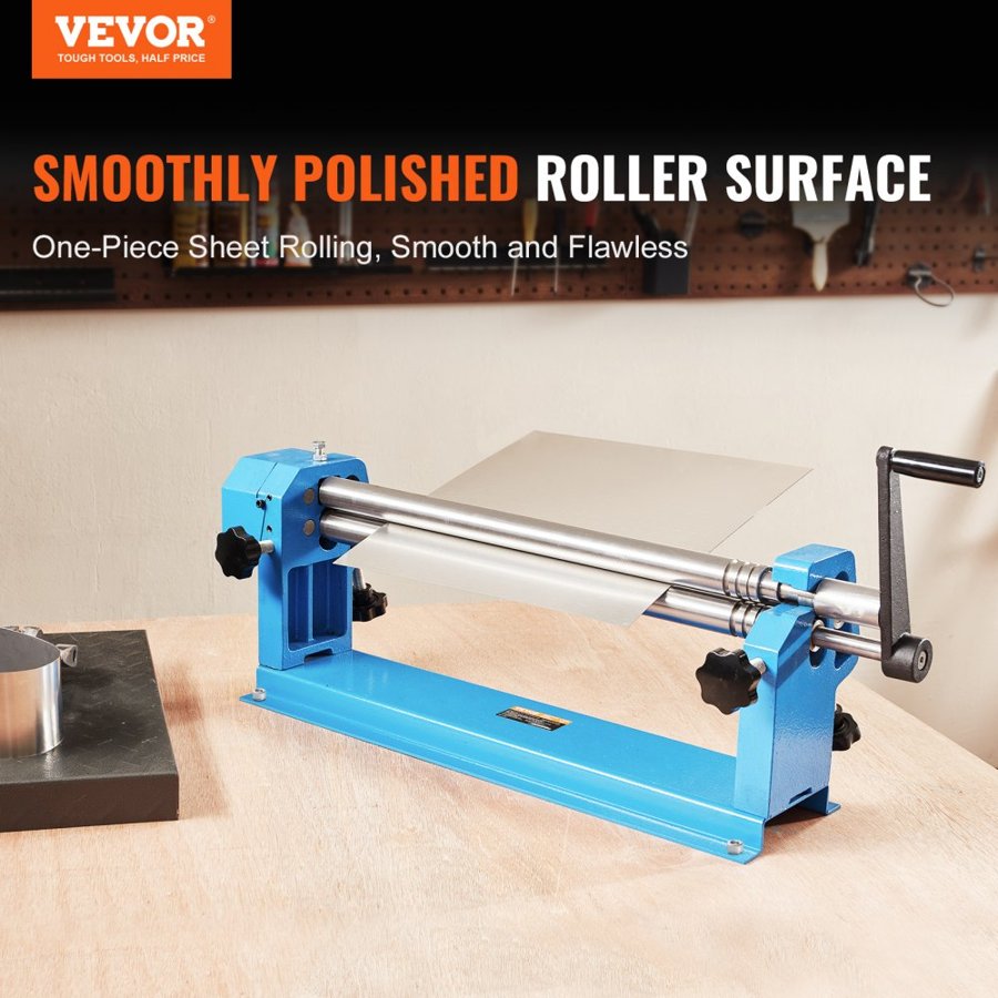 VEVOR Slip Roll Machine, 610 mm Forming Width, Sheet Metal Slip Roller Rolling Bending Machine, with 2 Detachable Rollers for Low Carbon Steel Copper Sheet Aluminum Alloy Sheet