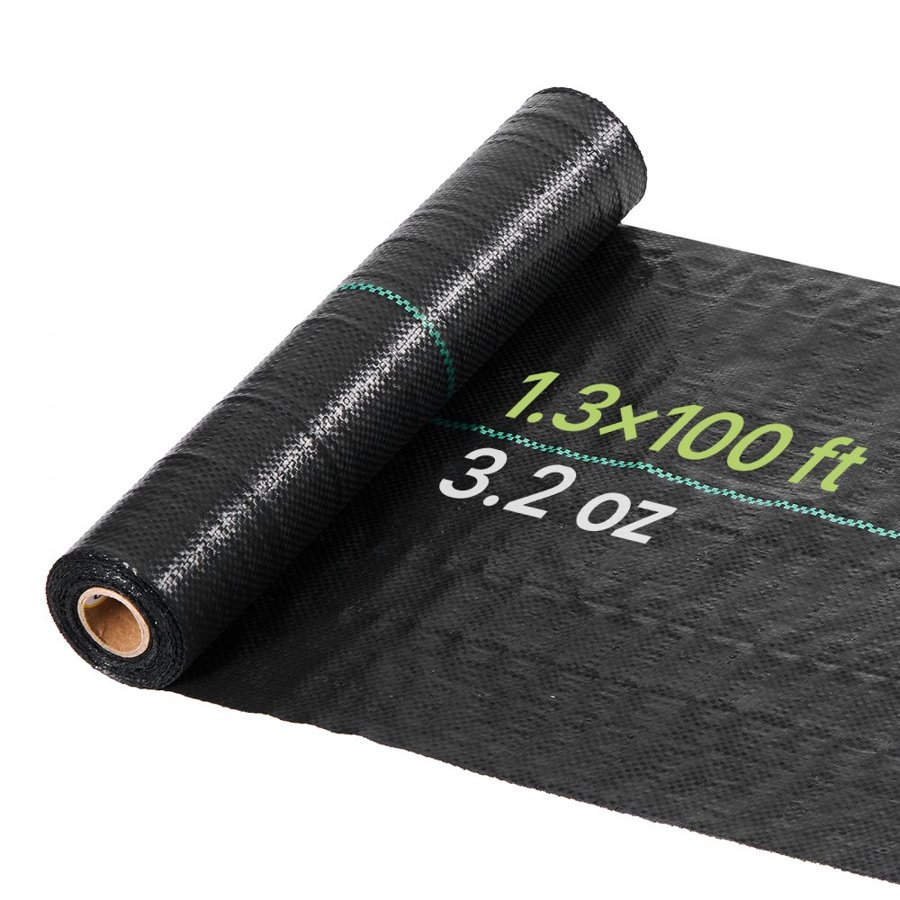 VEVOR Black Landscape Fabric – 1.3x100ft, 3.2oz, PP Woven