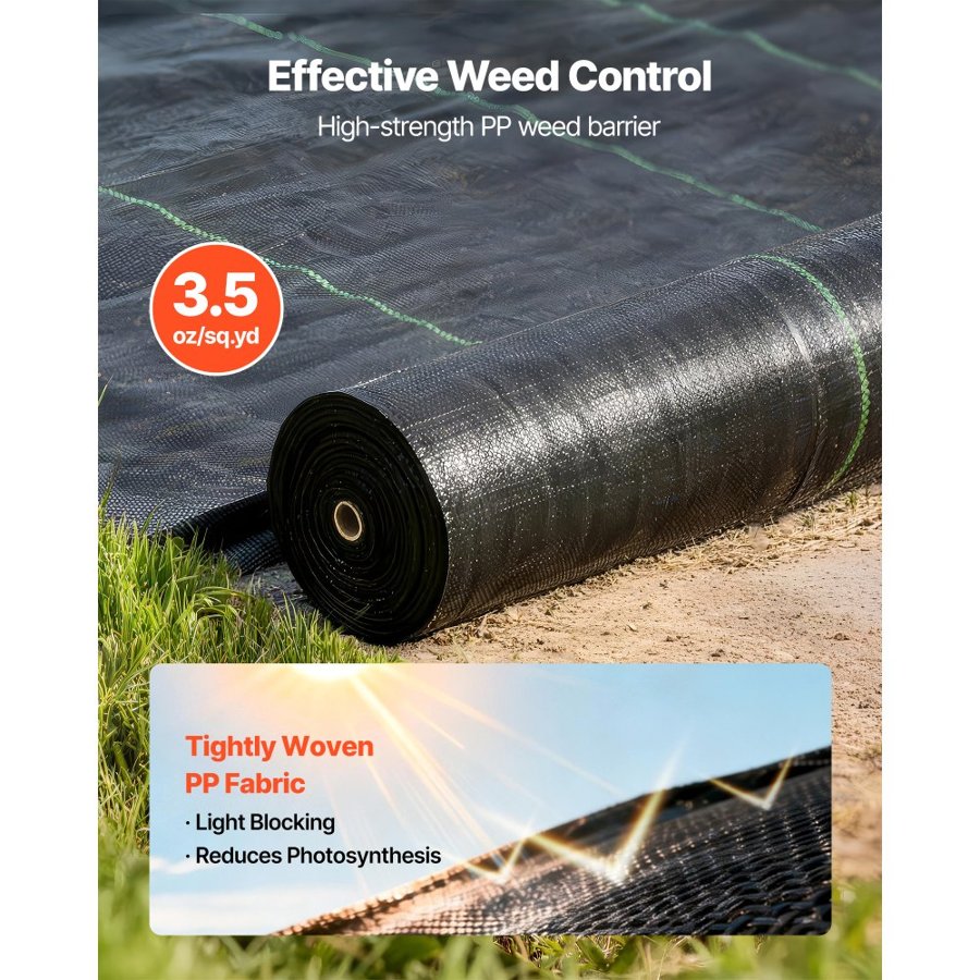 VEVOR Weed Barrier Mat –13x115FT, 3.5oz Landscape Fabric