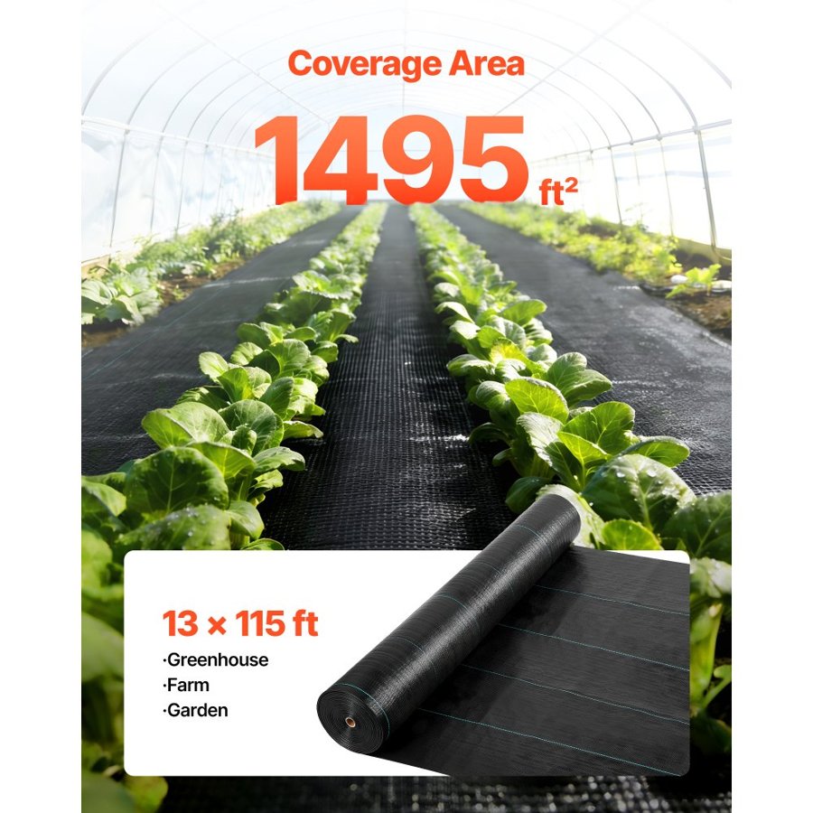 VEVOR Weed Barrier Mat –13x115FT, 3.5oz Landscape Fabric