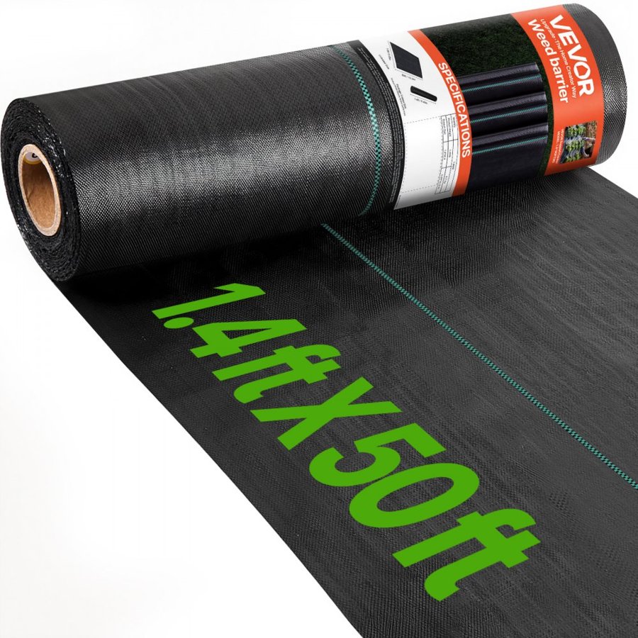 VEVOR Woven Weed Fabric – 3.2 oz Heavy Duty 1.4 x 50 ft