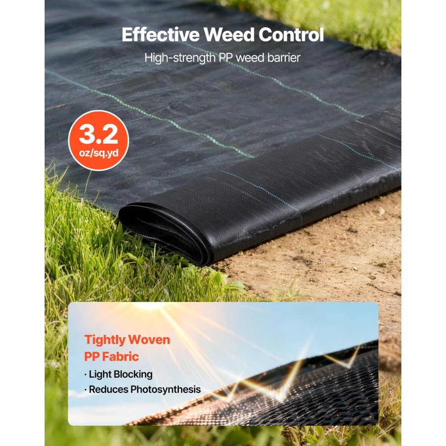 VEVOR Garden Weed Barrier Landscape Fabric – 3.2 oz, 4x50ft