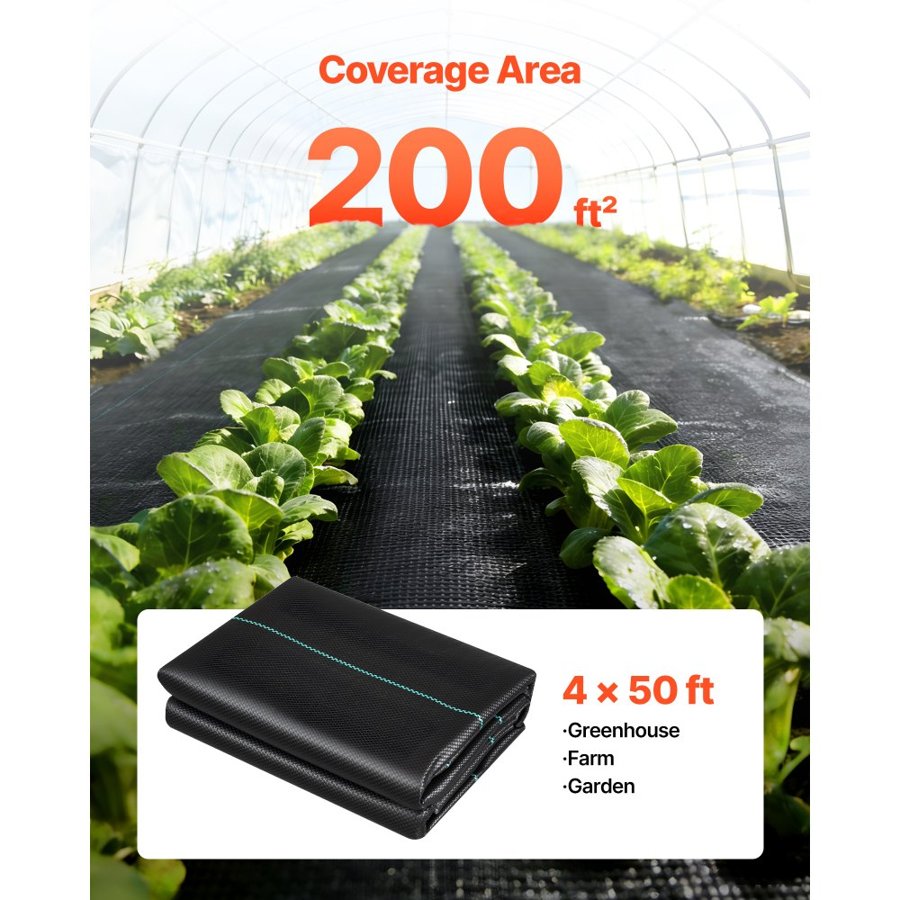 VEVOR Garden Weed Barrier Landscape Fabric – 3.2 oz, 4x50ft