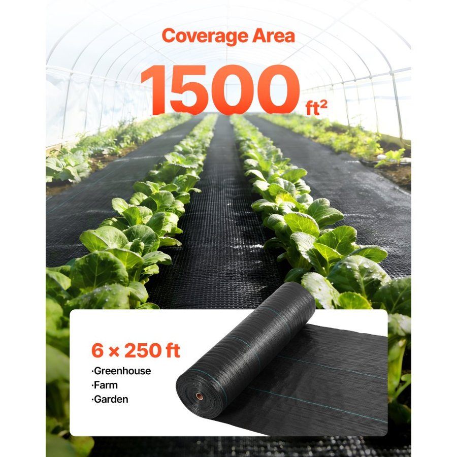 VEVOR Heavy Duty Landscape Fabric – 1.8x76.2m, 141.7g, PP