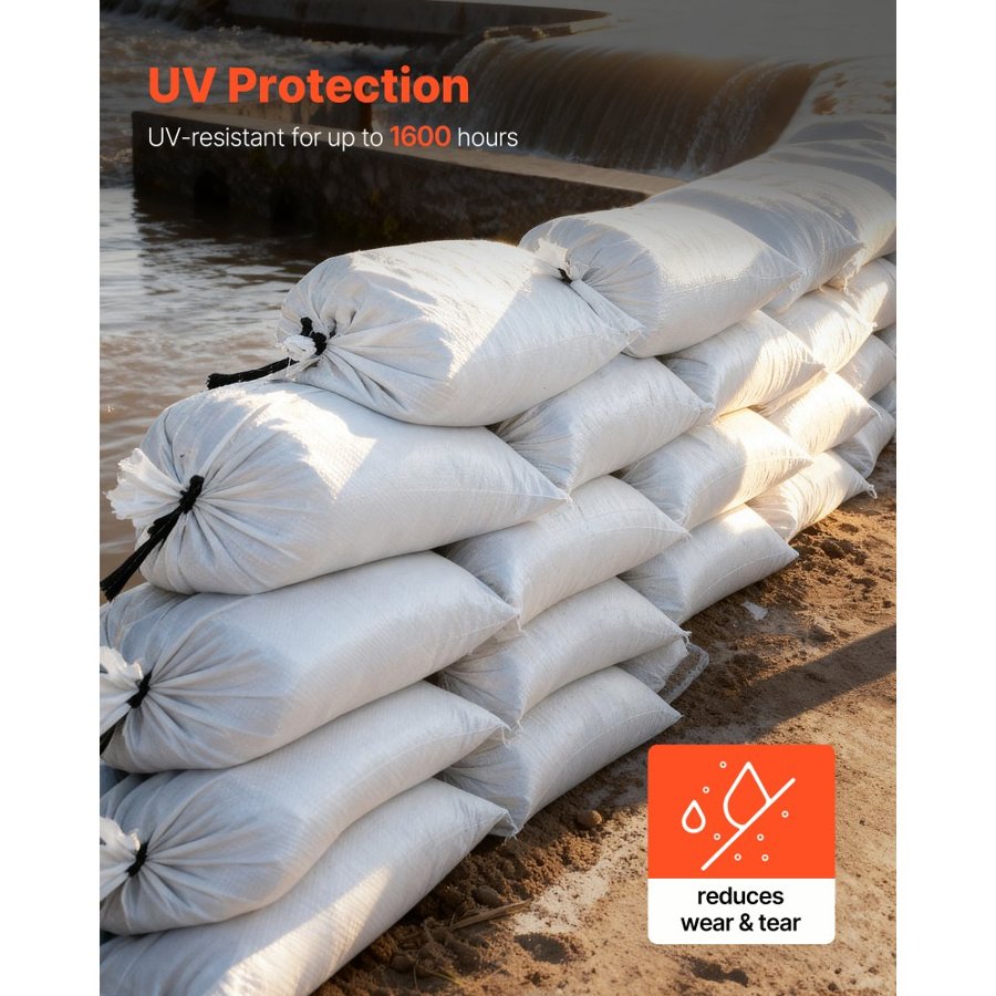 VEVOR Sandbags for Flood Protection – 50 Pack, 16 x 26 Inch