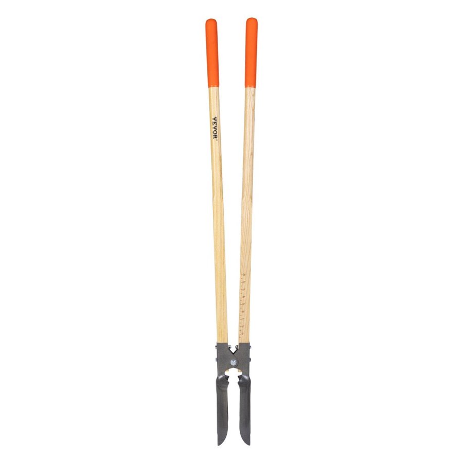 VEVOR Post Hole Digger, Heavy Duty Post Hole Digger with Wood Handle, Manual Hole Digger with Scale Markings and Metal Blade, Post Hole Digger Tool for Digging Yard Work Gardening Outdoors, 57.5-Inch