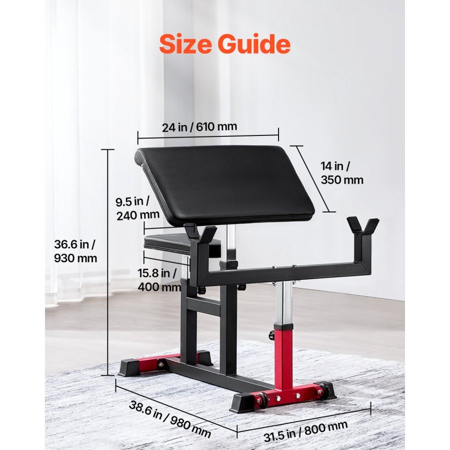 VEVOR Barbell Curl Machine – 440 LBS, Adjustable Seat