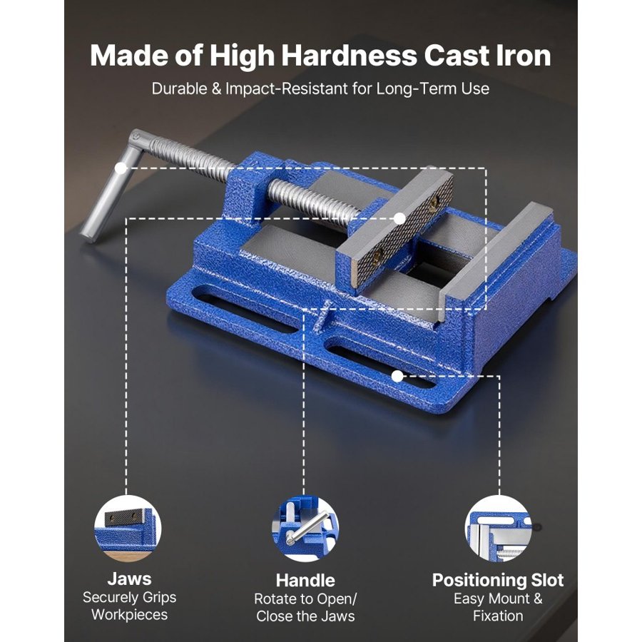 VEVOR Drill Press Vise – 4" Jaw, 7 kN Max Clamping Force
