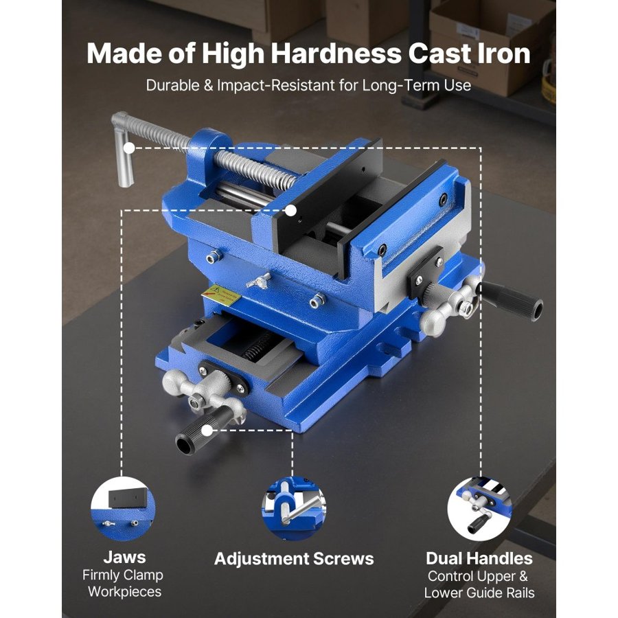 VEVOR X and Y Vise – 4" Jaw Width, 2 Way, 3.5" Max Jaw