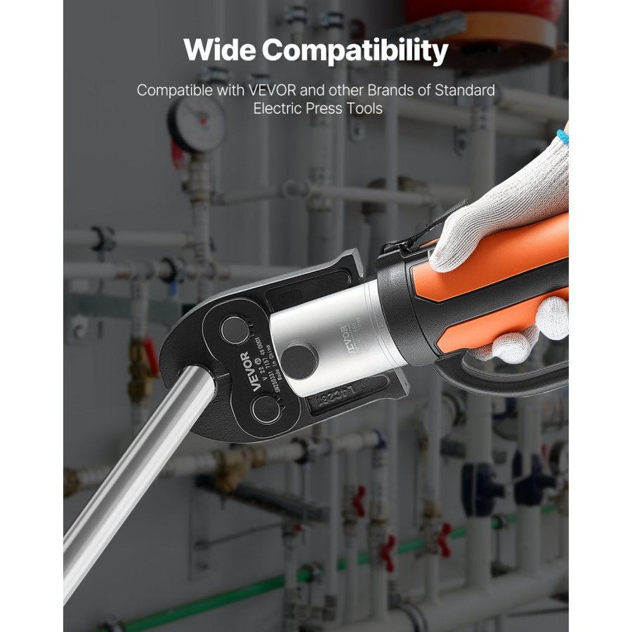 VEVOR V22 Pressing Jaw, 22mm Press Jaw for V-Type Stainless Steel Pipes, High-Strength Carburized Steel Crimping Jaws Compatible with Standard Press Tools