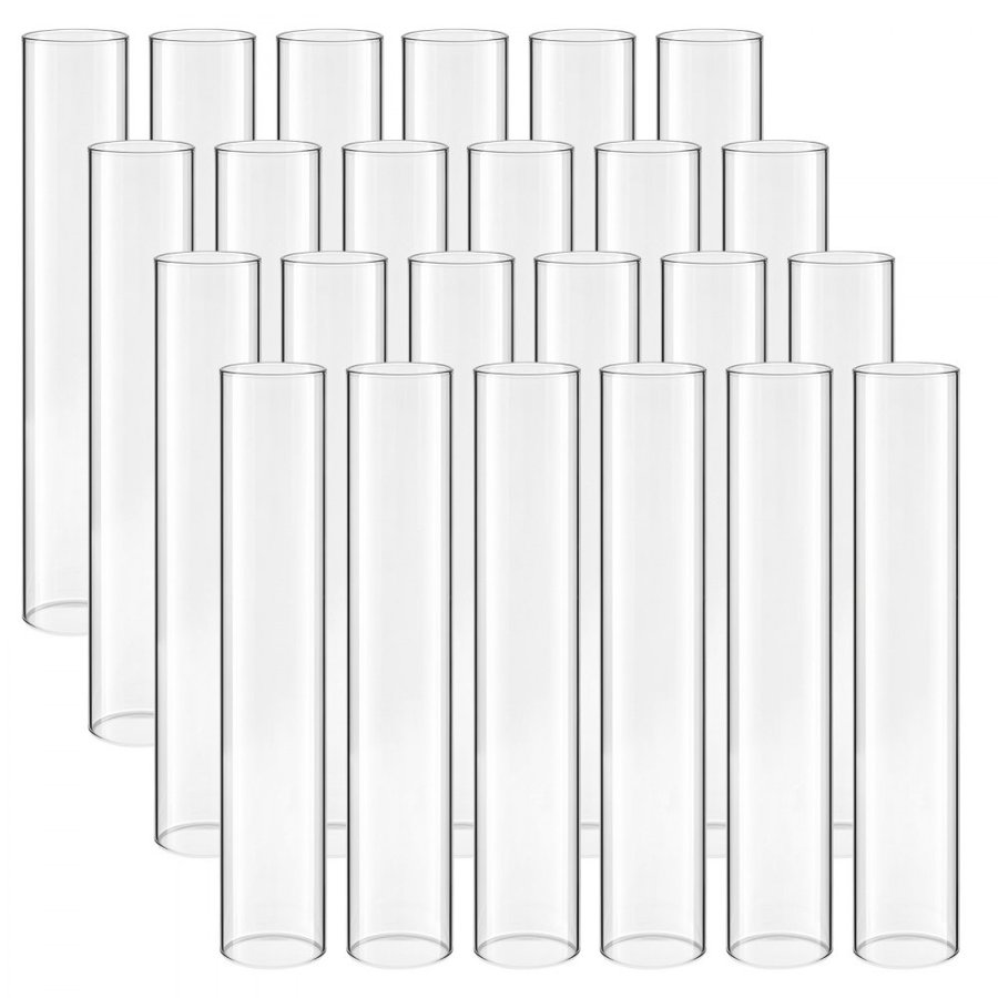 VEVOR Hurricane Glass Cylinders Set of 24, Φ 65 x 350 mm Tall Clear Glass Candle Covers, High Borosilicate Glass Sleeves for Pillar Candles, Wedding Centerpieces, Home Decor, Party, Wind Protection