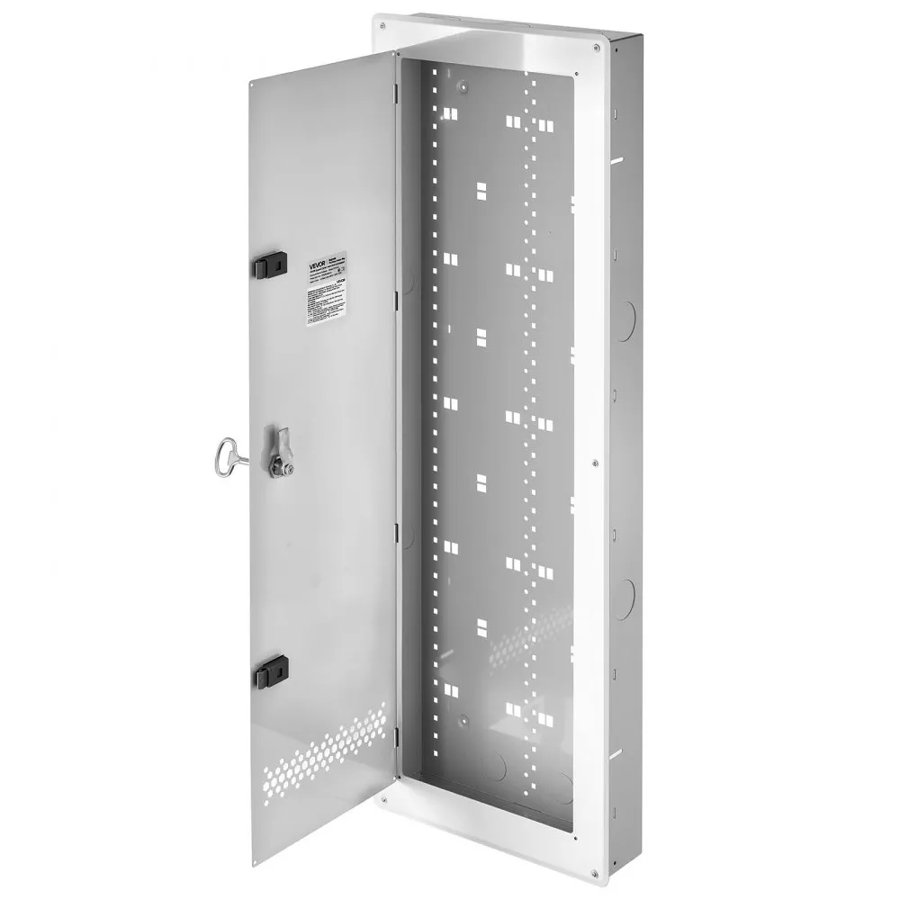 VEVOR Structured Media Enclosure 42-Inch Wiring Cabinet with Hinged Cover, In Wall Cable Management Network Box, Cold-Rolled Steel, Recessed Electrical Multi-Media Cabinet, Flush or Surface Mount