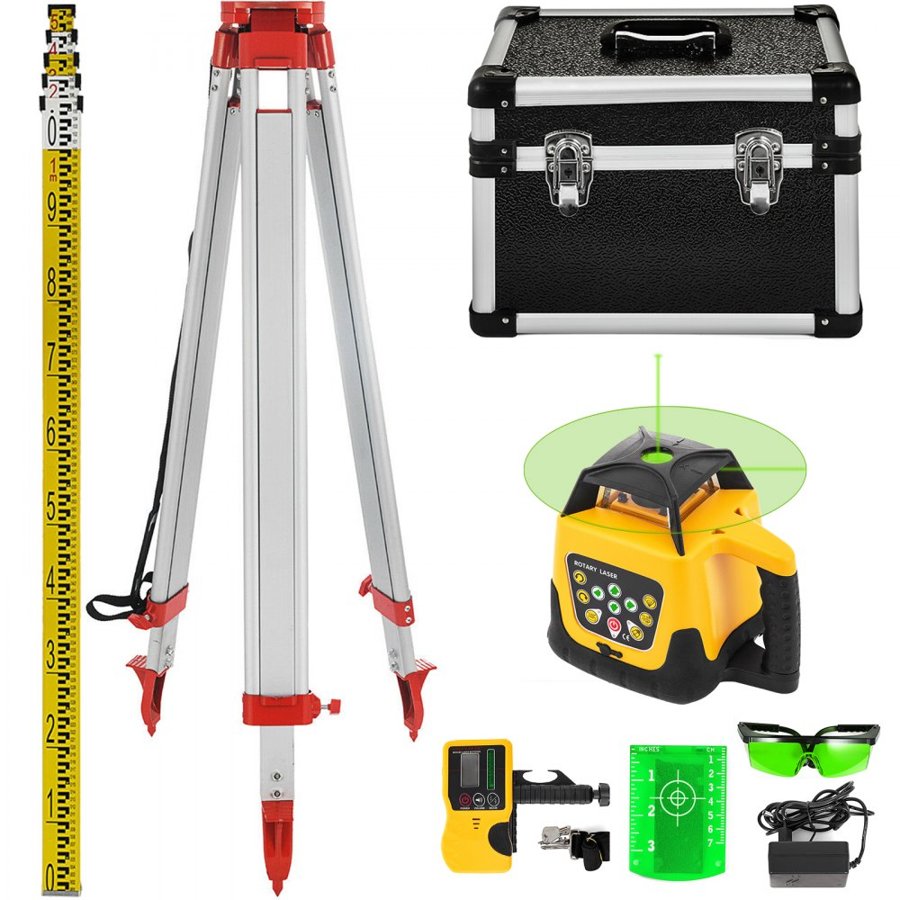 VEVOR Laser Rotary Level Kit – 500M Range, Tripod & 5M Staff