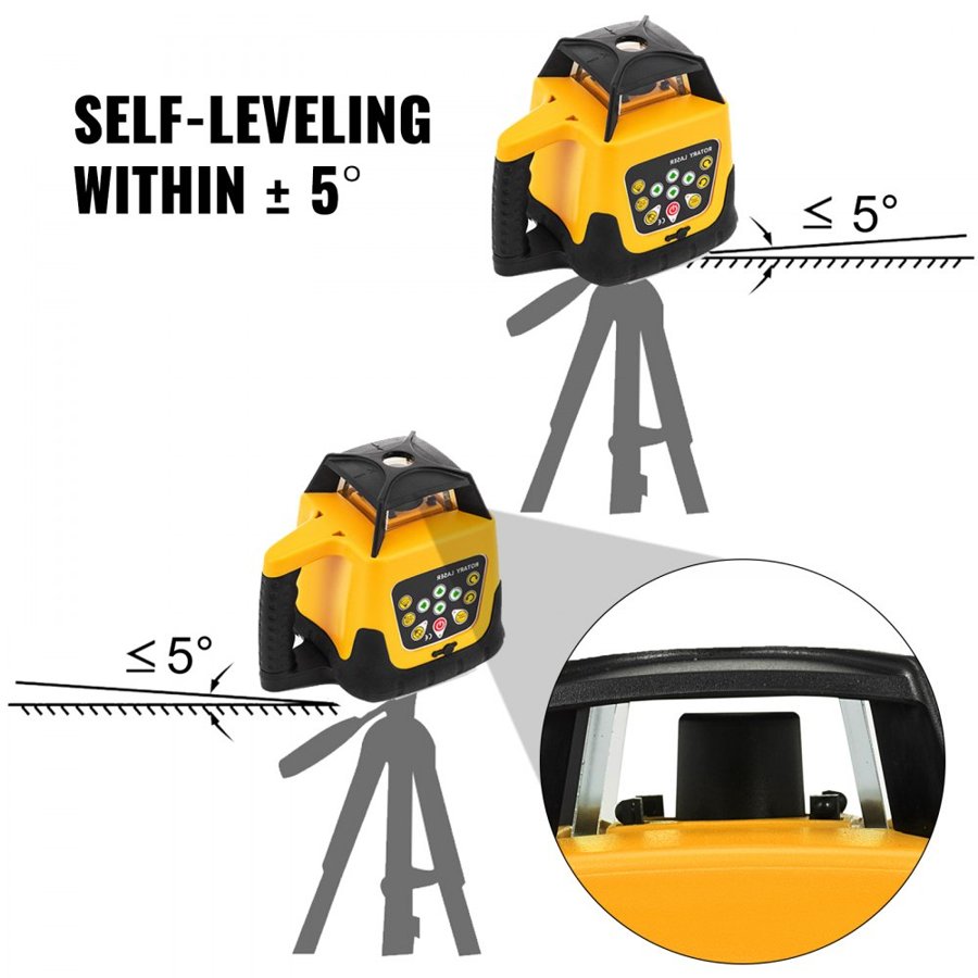 VEVOR Laser Rotary Level Kit – 500M Range, Tripod & 5M Staff