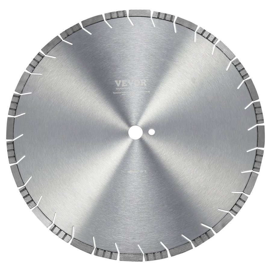 VEVOR Diamond Blade, 18inch/450mm Concrete Saw Blade Wet or Dry, 0.47inch/12mm Slanted Teeth Diamond Segment Blade, Universal 1 inch/25.4 mm Center Hole Diameter, for Concrete Cement Board Tile Brick