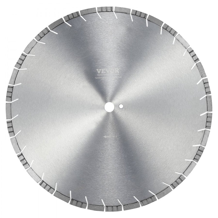 VEVOR Diamond Blade, 20inch/500mm Concrete Saw Blade Wet or Dry, 0.47inch/12mm Slanted Teeth Diamond Segment Blade, Universal 1 inch/25.4 mm Center Hole Diameter, for Concrete Cement Board Tile Brick