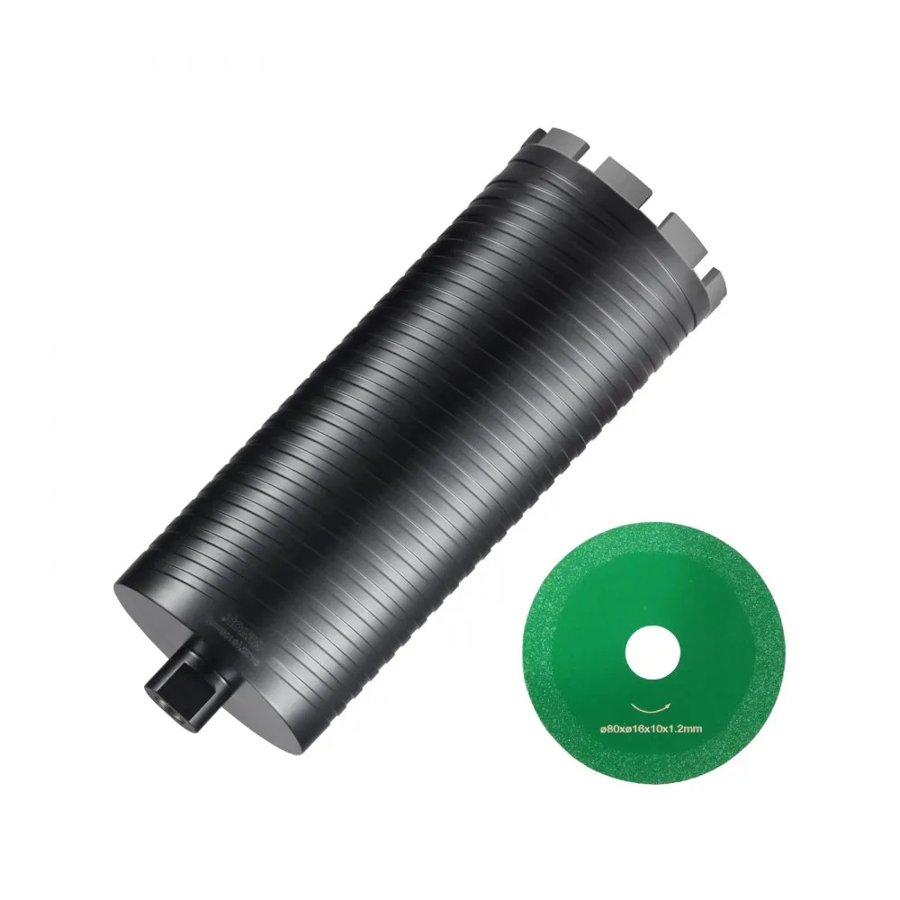 VEVOR Core Drill Bit, 10.8 cm Wet/Dry Diamond Core Drill Bits for Brick and Block, Concrete Core Drill Bit with Pilot Bit Adapter and Saw Blade, 24.1 cm Drilling Depth, 1.6 cm-11 Inner Thread, Laser Welding
