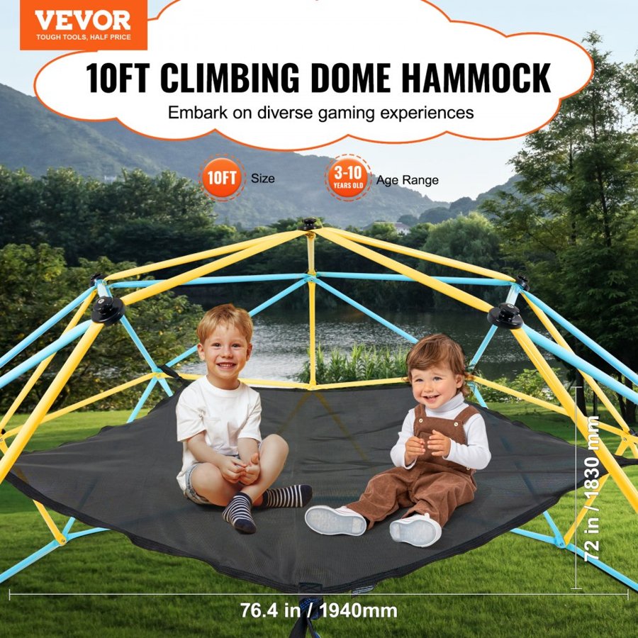 VEVOR Dome Climber Hammock, Accessory for Climbing Dome, Climbing Dome Hammock Suitable for 10ft Dome Climbing, Load-Bearing 350 Pounds, Pentagon Jungle Gym Hammock for Outdoor (Hammock Only)