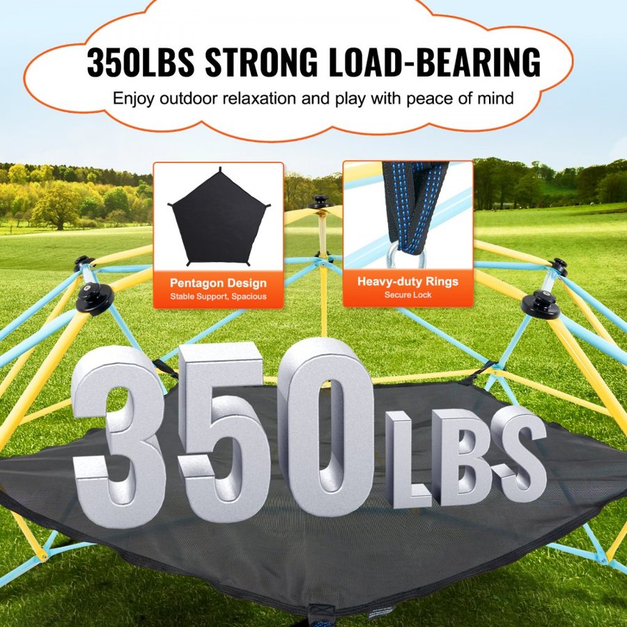 VEVOR Dome Climber Hammock, Accessory for Climbing Dome, Climbing Dome Hammock Suitable for 10ft Dome Climbing, Load-Bearing 350 Pounds, Pentagon Jungle Gym Hammock for Outdoor (Hammock Only)