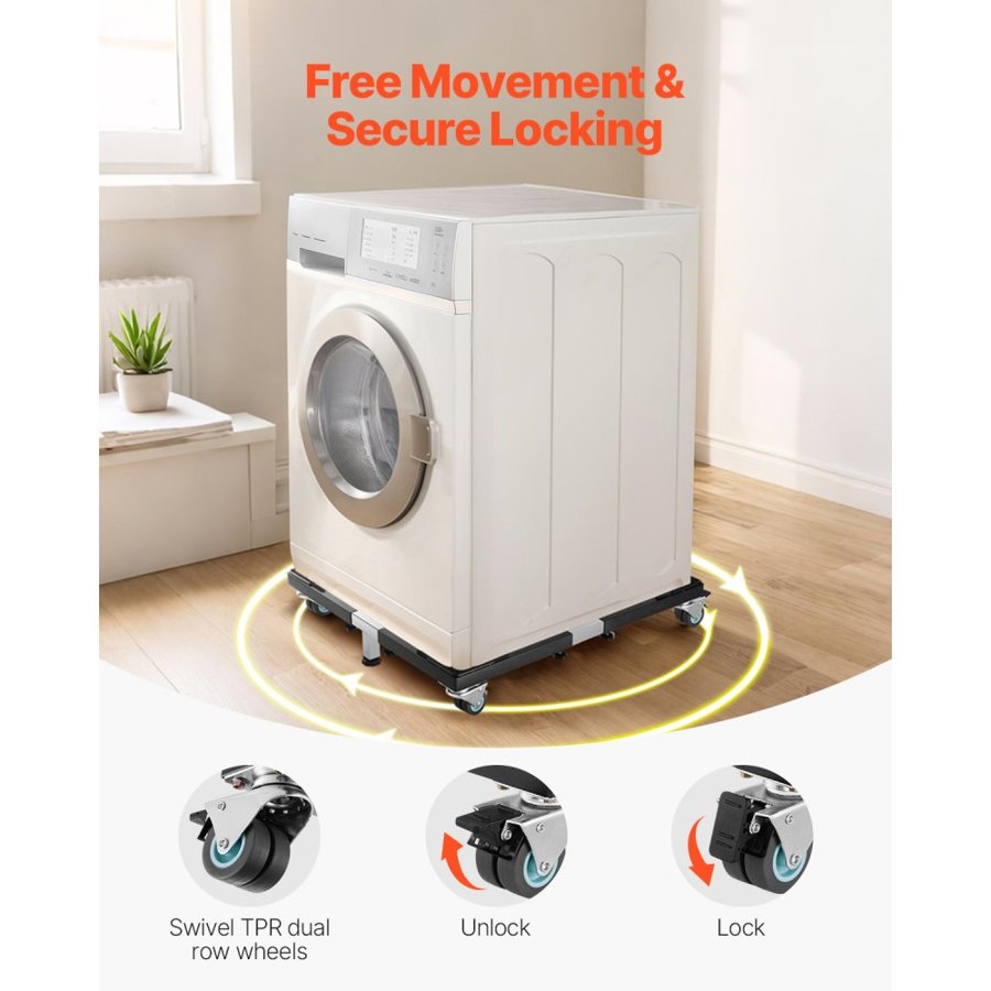 VEVOR Portable Washing Machine Dolly – 1200 LBS, 8 Locking