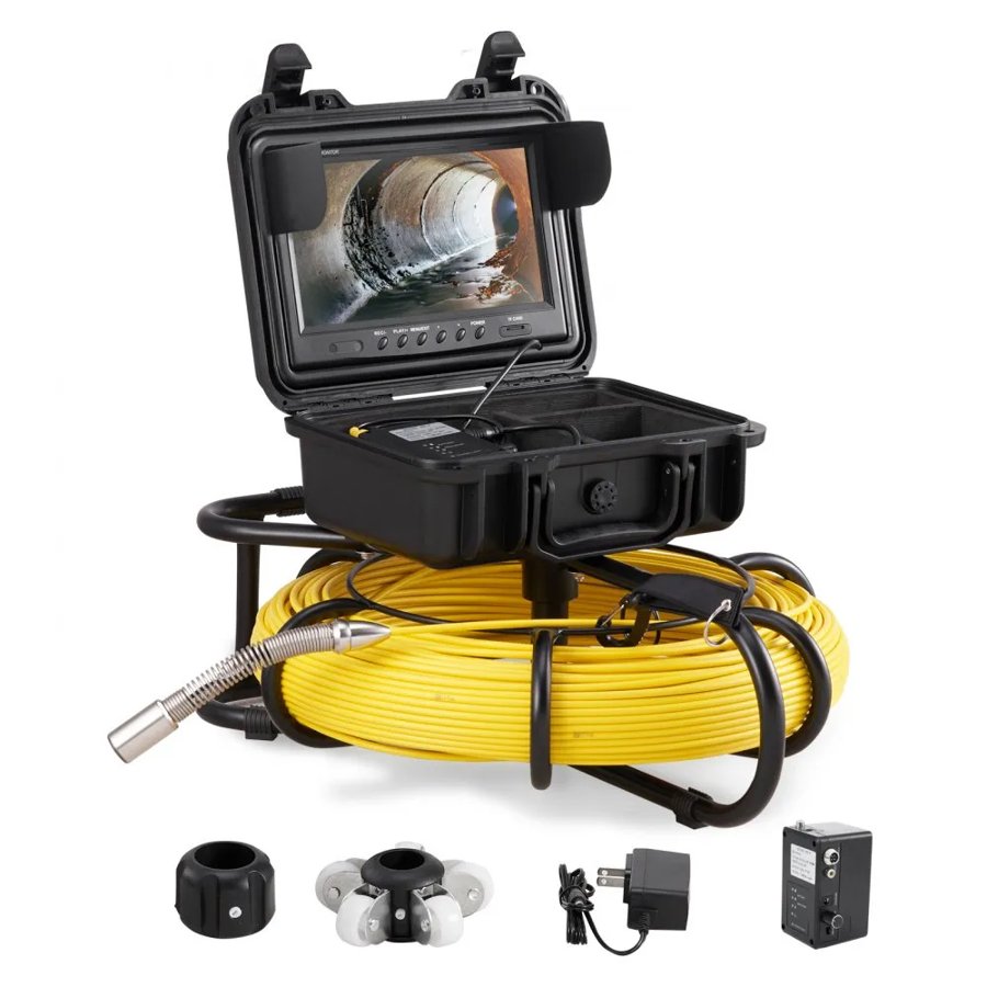 VEVOR Snake Camera with Light – 9" 720p Screen, 393 ft
