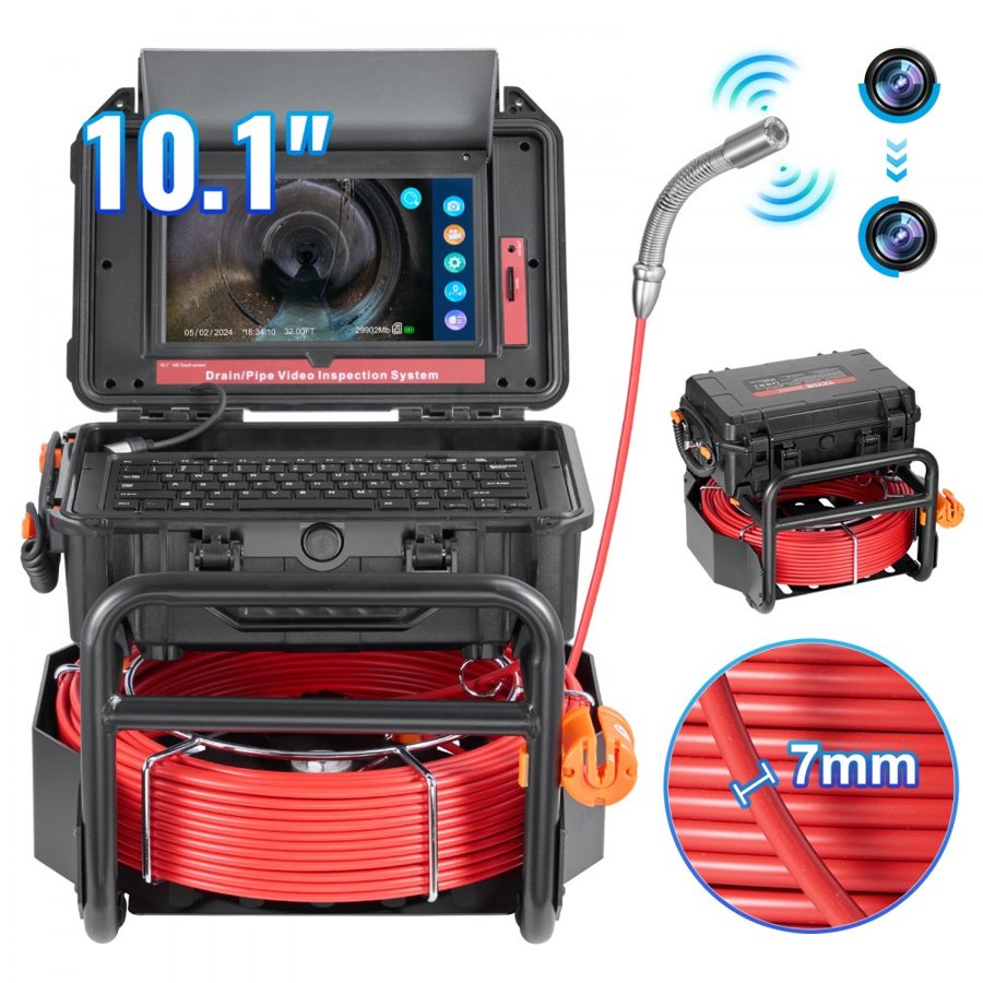 VEVOR Sewer Video Inspection Camera – 165 ft, 10.1" Screen