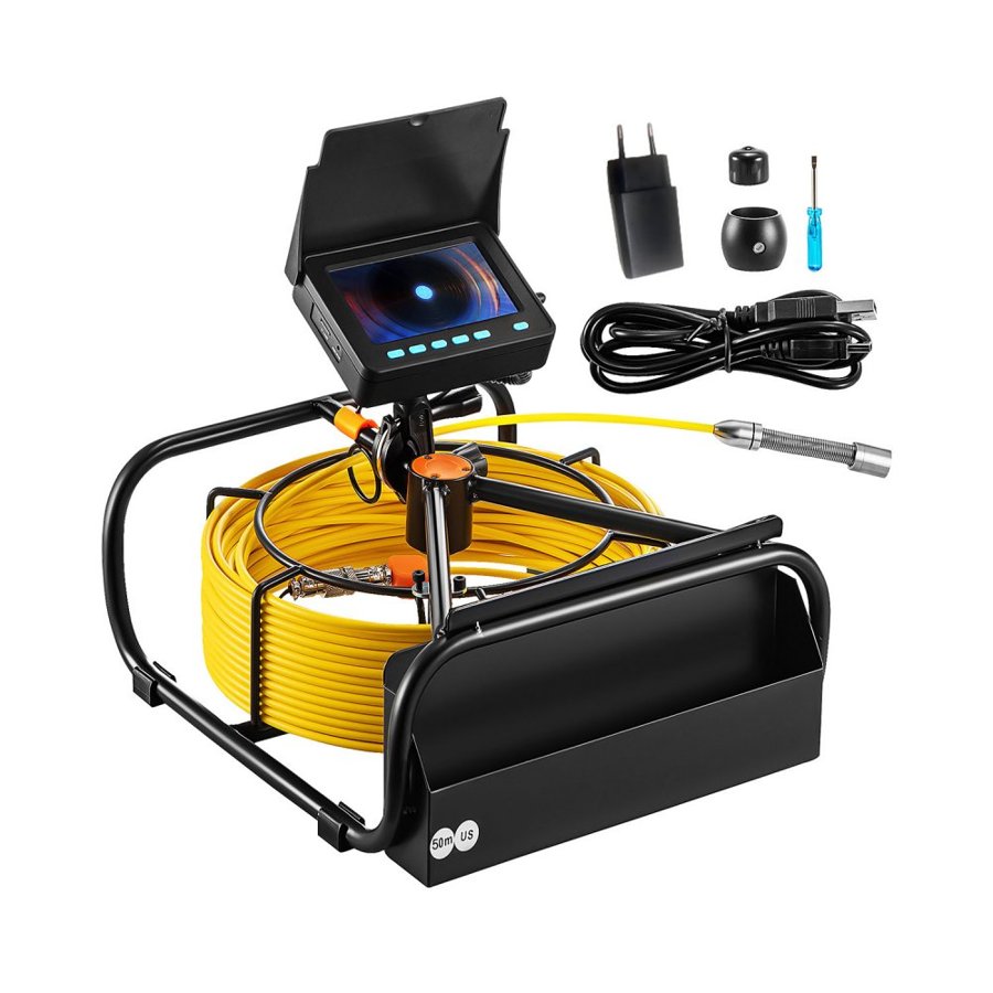 VEVOR Plumbers Camera – 4.3" Screen, 164 ft Cable, 8500mAh