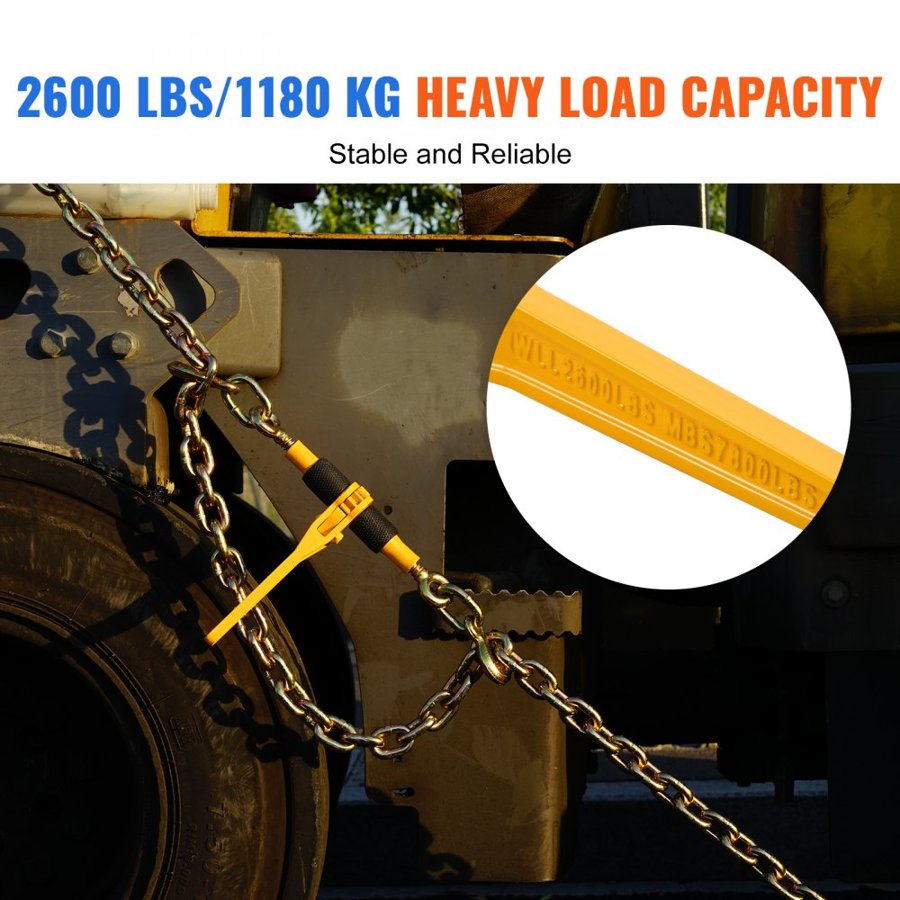 VEVOR sviras ķēdes savilcēji 1/4"–5/16", 2600 lbs drošā darba slodze, 4 gab. iepakojums kravas savilcējs, savilcēji platformas kravas auto piekabei