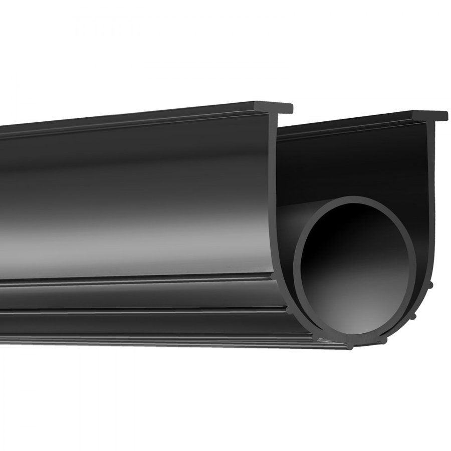 VEVOR Garage Door Seals Bottom Rubber, U Shape +O Ring Combination Garage Door Bottom Weather Seal, 4.88 m Weatherproofing Garage Door Seal, 8 mm T-ends and 9.5 cm Width, for Doors, Black