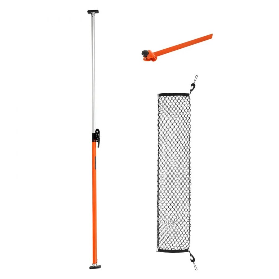 VEVOR Ratcheting Cargo Bar with Net – 40"–73" Steel Bar