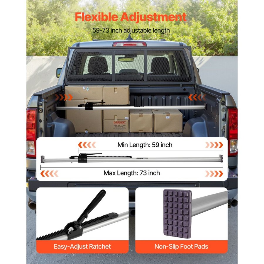 VEVOR Adjustable Cargo Bar – 59-73 Inch, Sturdy & Durable