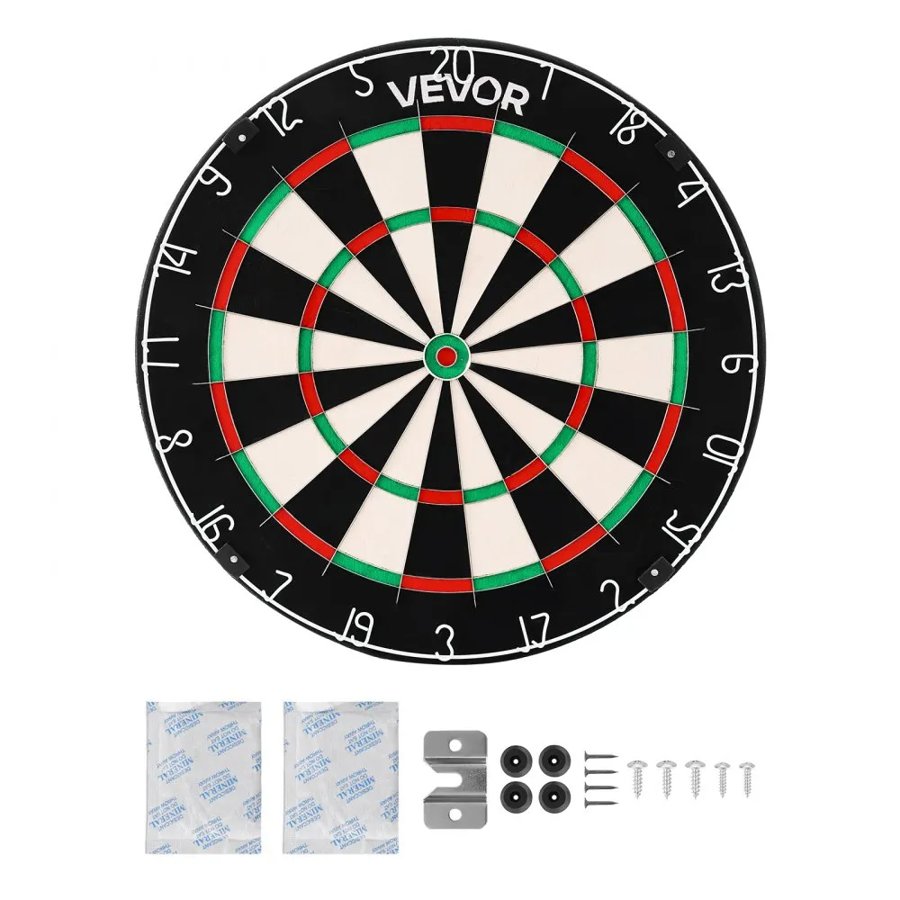 VEVOR Sisal Fiber Dartboard – 17.7 Inch, 20 Target, 13.5 In.