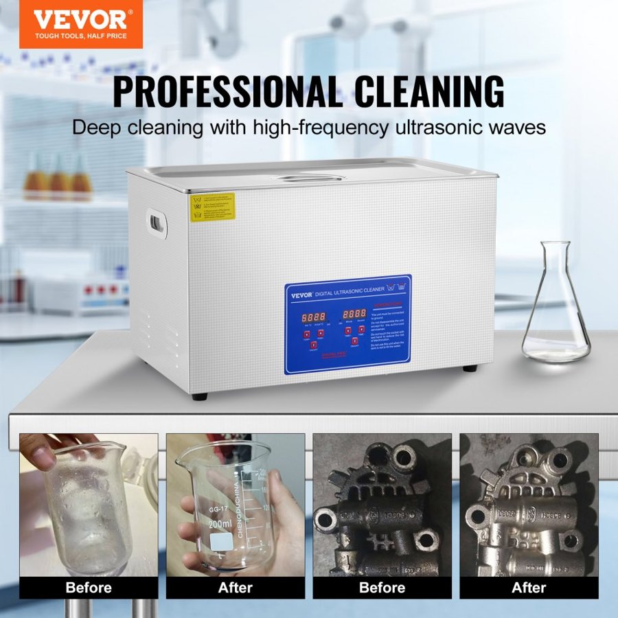 VEVOR 30 Liter Ultrasonic Cleaner – 40kHz, Heated Tank