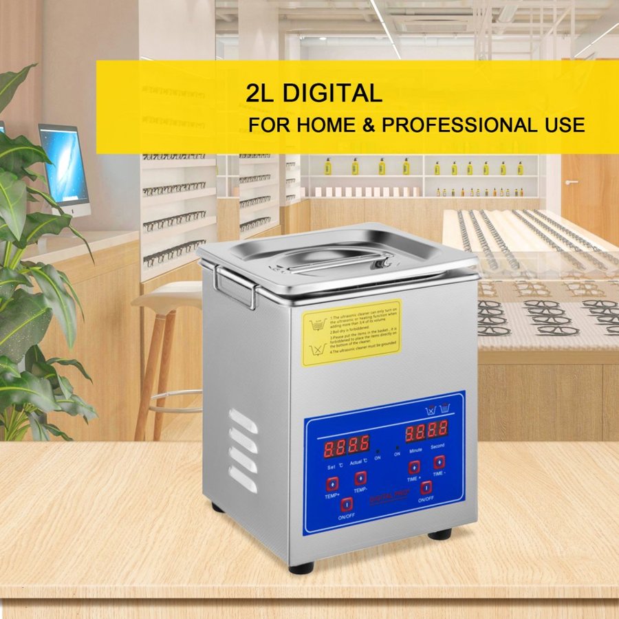 VEVOR Jewelry Ultrasonic Cleaner - 2L, 40kHz, Digital Timer
