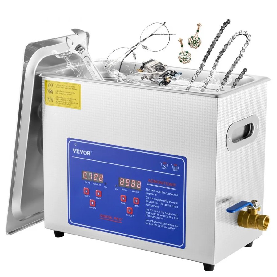 VEVOR Industrial Sonic Cleaner 6L – 40kHz, 200W, SUS304