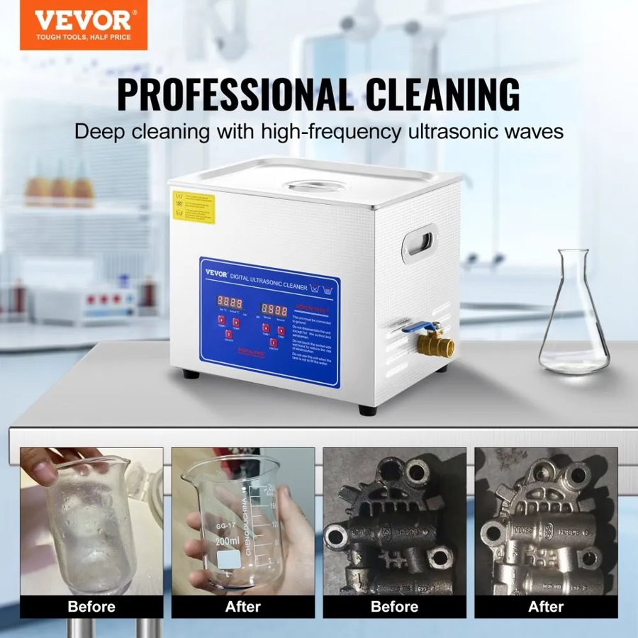 VEVOR 10 Liter Ultrasonic Cleaner – 40kHz, Digital Heater