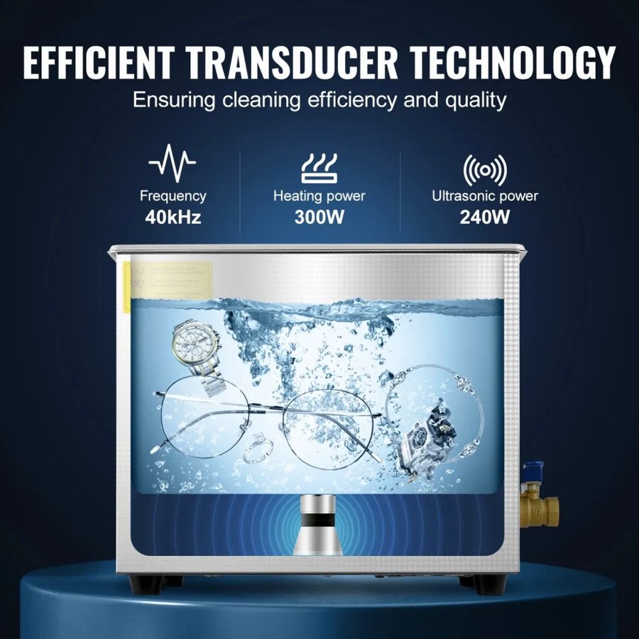 VEVOR 10 Liter Ultrasonic Cleaner – 40kHz, Digital Heater