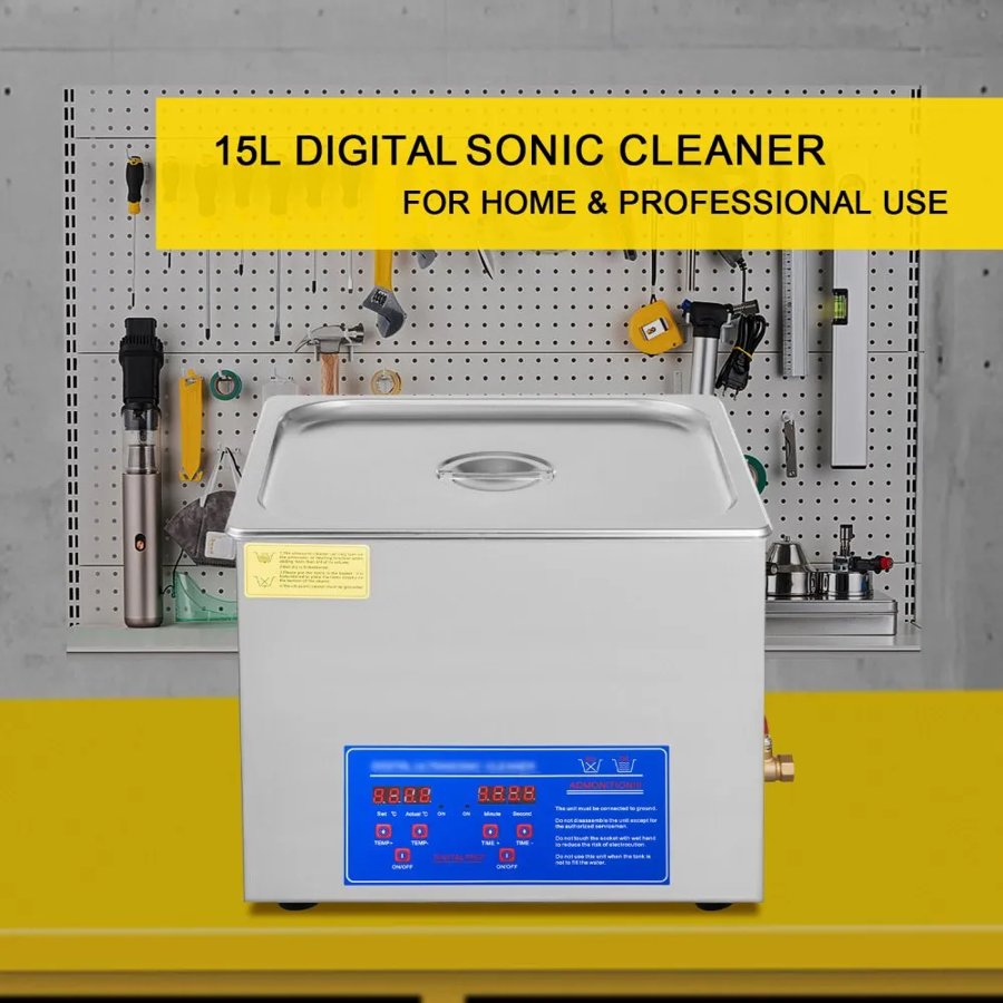 VEVOR Digital Ultrasonic Cleaning Machine – 15L, 360W, 40kHz