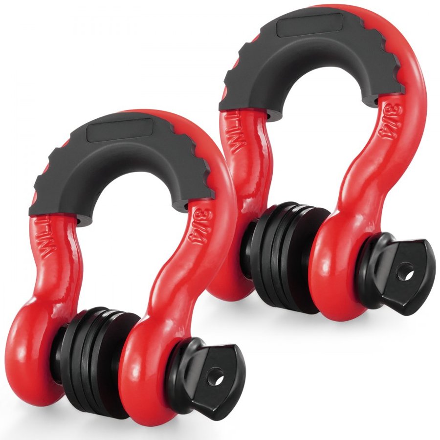 VEVOR 2 Pack 19 mm D Ring Shackle with 22.2 mm Screw Pin 28.5 Ton Break Strength
